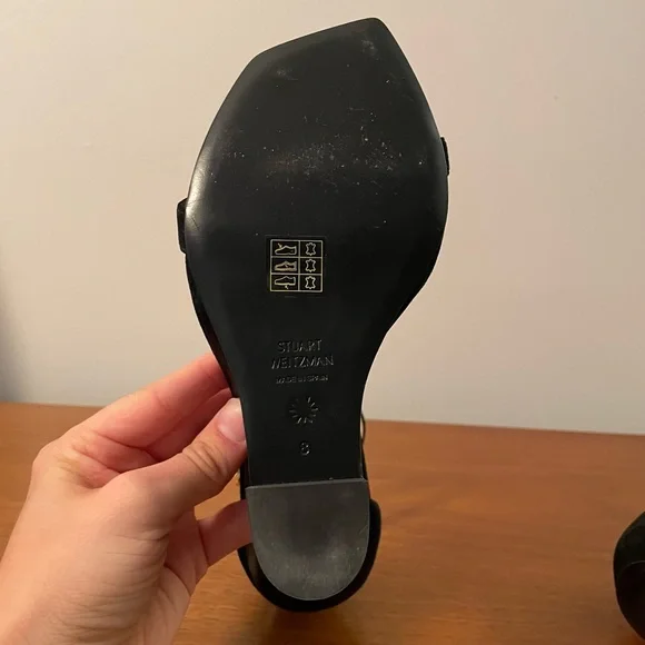 Stuart Weitzman Nudistrebel Sculptural Heel in Black Suede - Size 8 - Picture 8 of 11